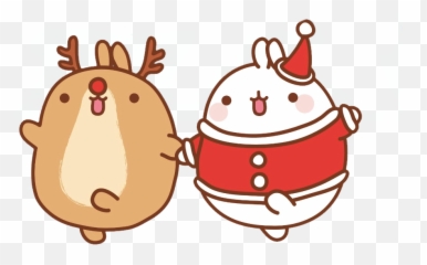 Molang Rudolph Santa Kawaii - Merry Christmas Molang Emoji,Rudolph Emoji