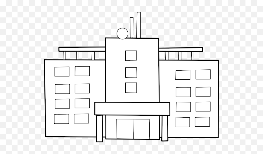 Hospital Building Line Art Vector - Hospital Emoji,Vacuum Cleaner Emoji