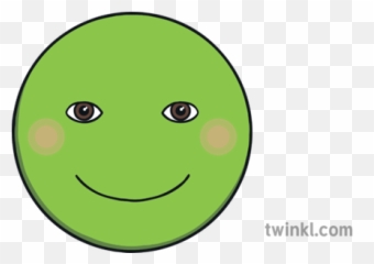 Green Happy Face Emoji Sen Illustration - Straight