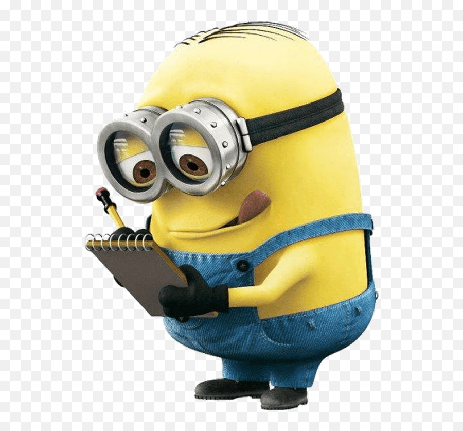 Minion Writing Notes Transparent Stick Clipart - Clipartix Minion Writing Png Emoji,Roller Skate Emoji