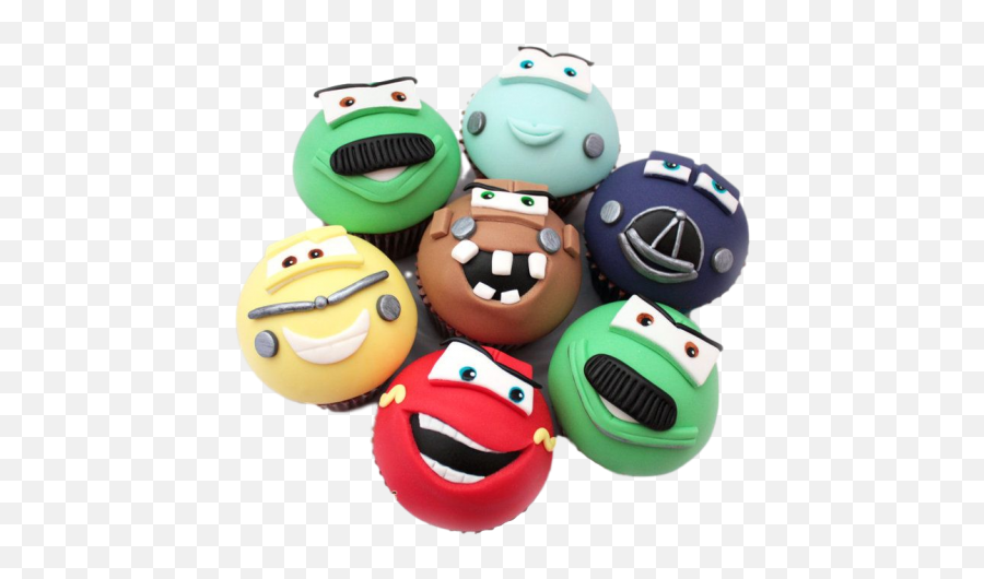 Lightning Mcqueen Cupcakes - Cars Fondant Cupcake Emoji,Cars Emoticon
