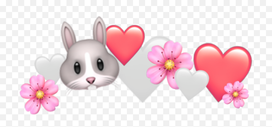 Heart Cute Kawaii Love Heartcrown - Girly Emoji,Emoji Bunny