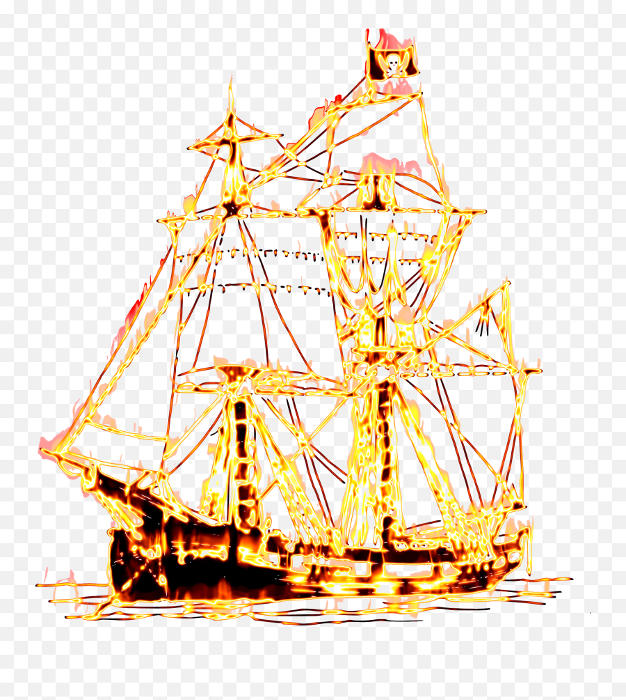 Pirate Ship On Fire 3b Emoji,Pirate Ship Emoji