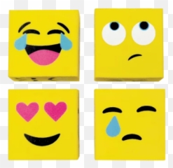Emoji Cube 3d Mini Eraser Set - Smiley,Emoji