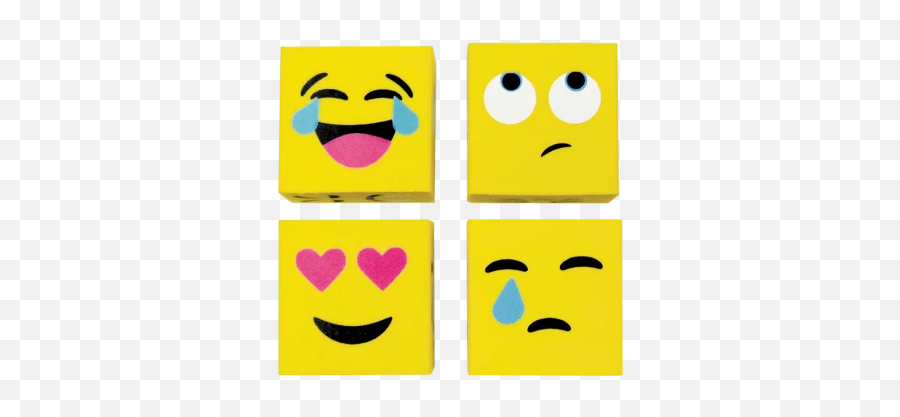 Emoji Cube 3d Mini Eraser Set - Smiley,Emoji