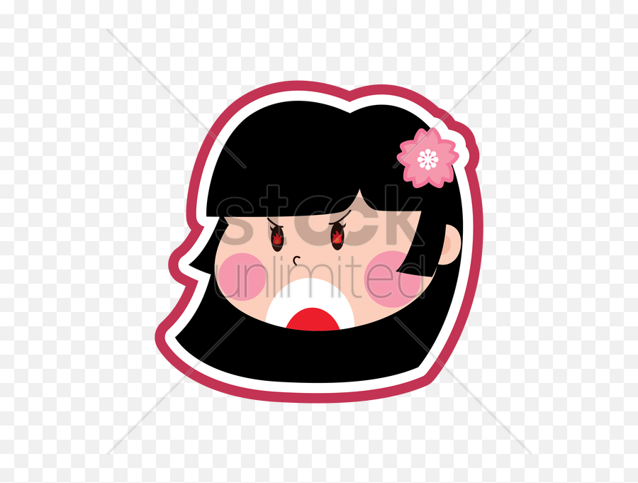 Angry Girl Emoticon Vector Image - Emoticon Emoji,Girl Emoticon