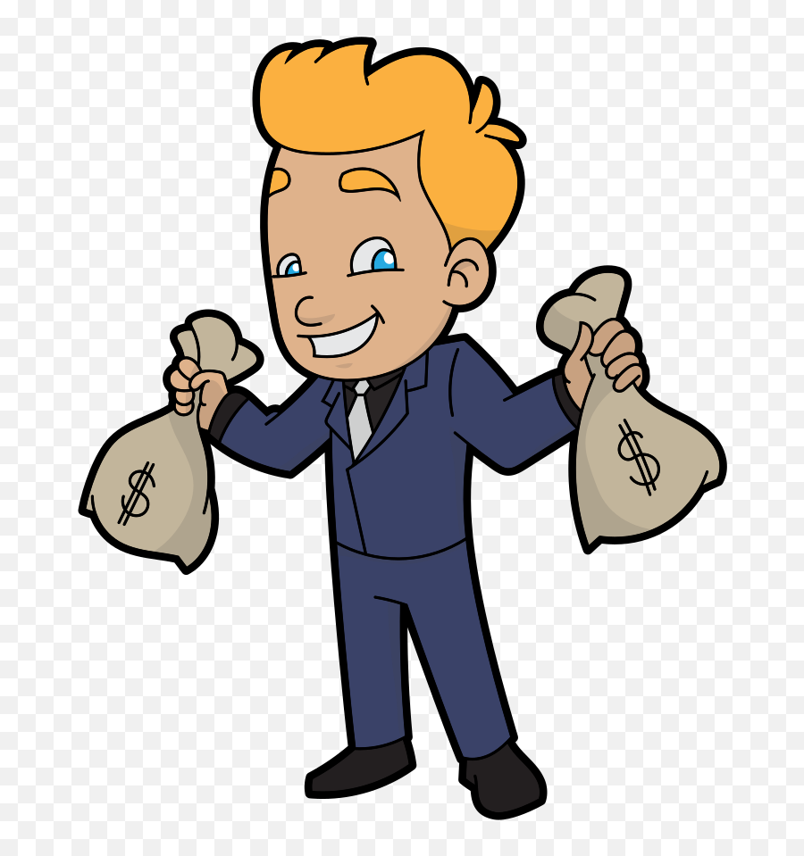 Cartoon Guy Carrying Sacks Of Money - Cartoon Guy With Money Emoji,Blonde Hair Emoji