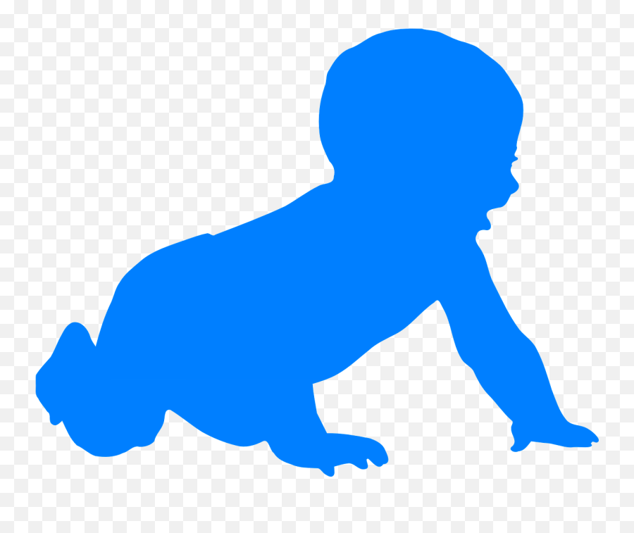 Baby Crawling Infant Silhouette Blue - Baby Silhouette Clip Art Emoji,Baby Crawling Emoji