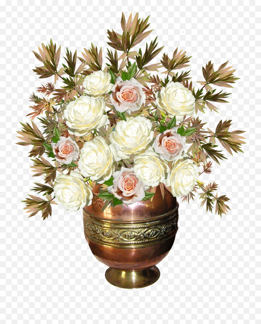 Roses Flowers Bouquet Vase Beautiful - Vazo Çiçek Png Emoji,Bouquet Emoji