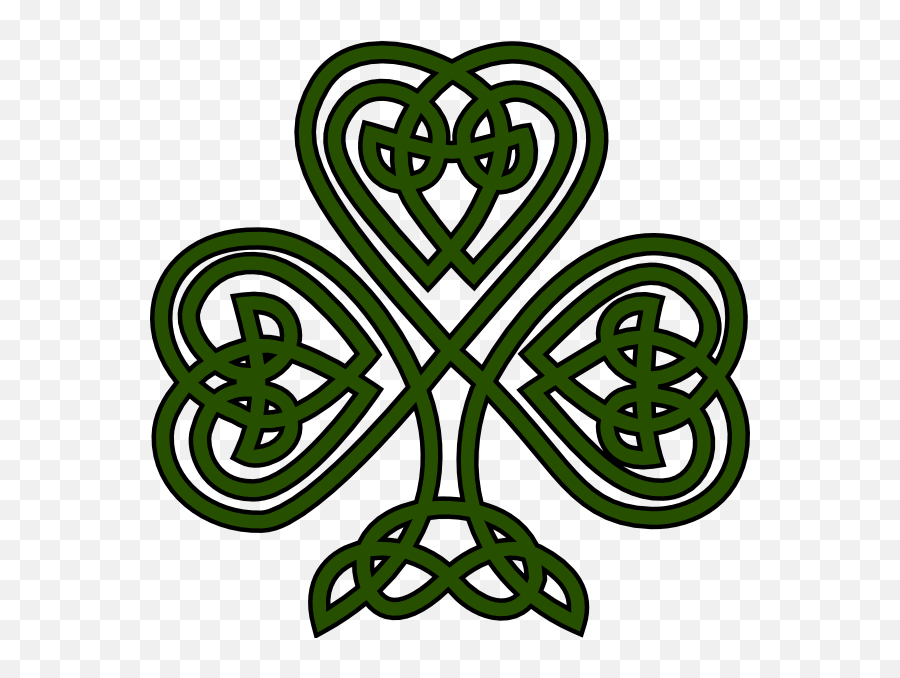 Celtic Shamrock Clipart - Celtic Knot Shamrock Design Emoji,Celtic Emoji