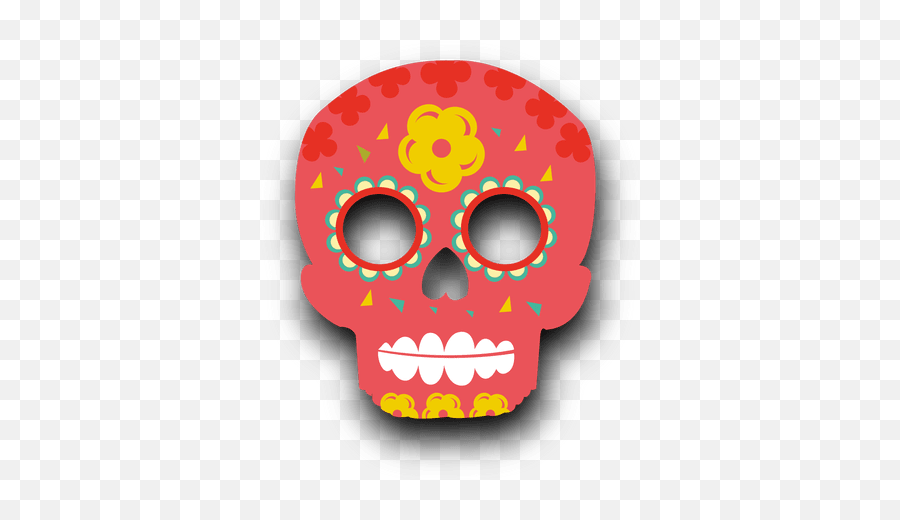 Red Sugar Skull Decoration - Transparent Sugar Skull Png Emoji,Sugar Skull Emoji