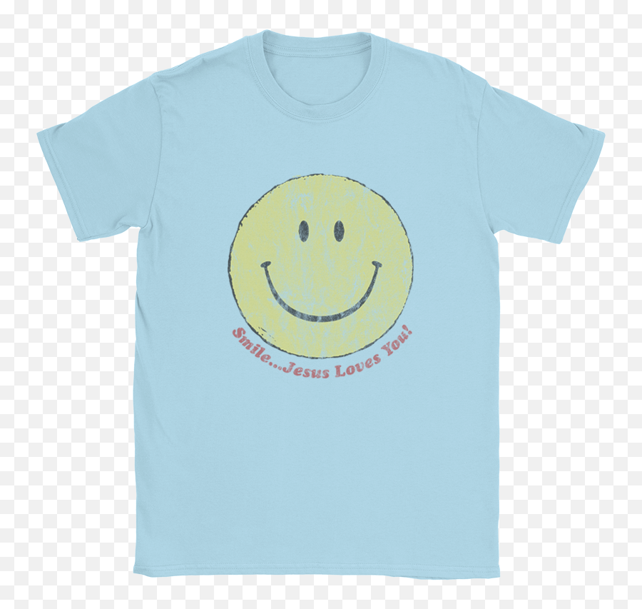 Smile Jesus Loves You Retro T - Yellow Weasel Green Bay Emoji,Jesus Emoticon