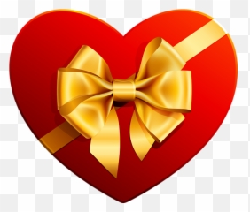 Heart Present Clipart - With Gift Ribbon Emoji