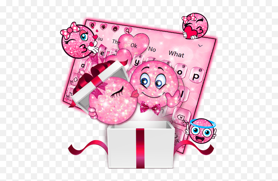 Pink Glitter Love Emoji Keyboard U2013 Google Play U2011sovellukset - Clip Art,Emojing