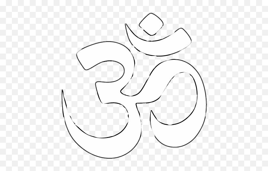 Om Hindu Sticker By Julia Alexander - White Om Symbol Black Background Emoji,Hindu Emoji