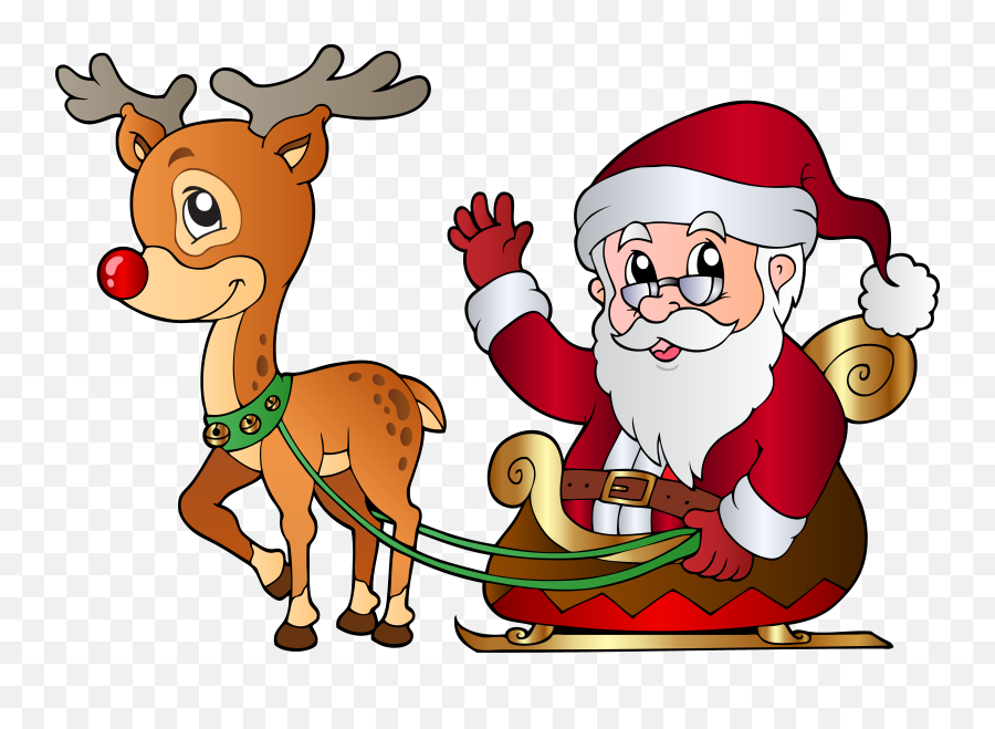 Rudolph Clipart Free Download Clip Art - Santa Claus With Deer Emoji,Rudolph Emoji