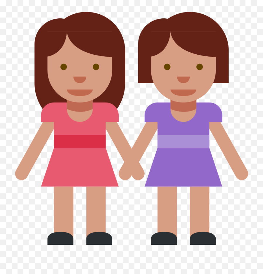 Twemoji 1f46d - Two Girls Holding Hands Clipart,Emoticones