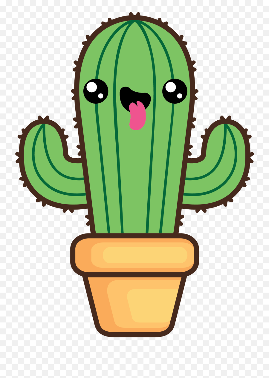 Kawaii Cactus Clipart Png - Kawaii Cactus Clipart Emoji,Cactus Emoticon