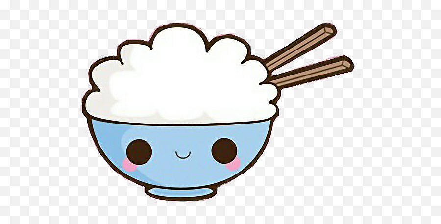Rice Bowl Ricebowl Kwai Cute Freetoedit - Kawaii Rice Emoji,Bowl Of Rice Emoji