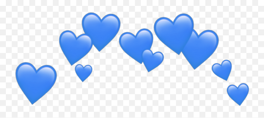 Blue Blueheart Hearts Heart Emoji Emojis Sticker Blueem - Transparent Heart Crown Png,Double Heart Emoji