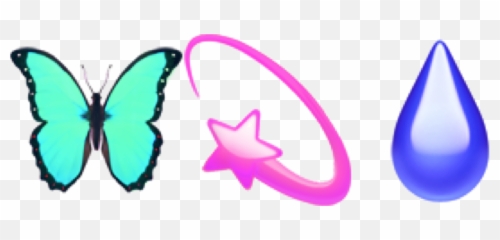 3emojis Butterfly Star Rain Drop Color - Emoji