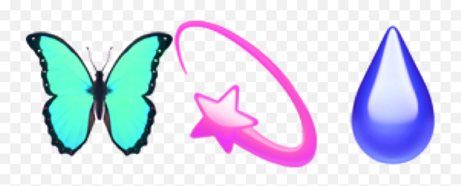 3emojis Butterfly Star Rain Drop Color - Butterfly Emoji,Rain Drop Emoji