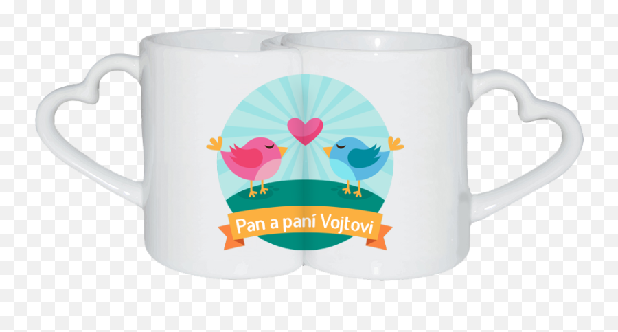 The White Porcelain Cups With Hippie Birds - Coffee Cup Emoji,Emoji Cups