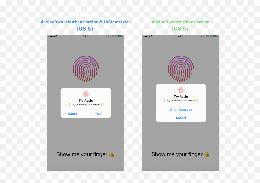 Touch Id Authentication Tutorial For Swift 3 - Ios Touch Id Fail Emoji,Swift Emoji