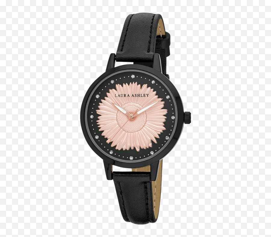 Laura Ashley Ladies Round Sunflower Watch - Watch Emoji,Clock Rocket Clock Emoji