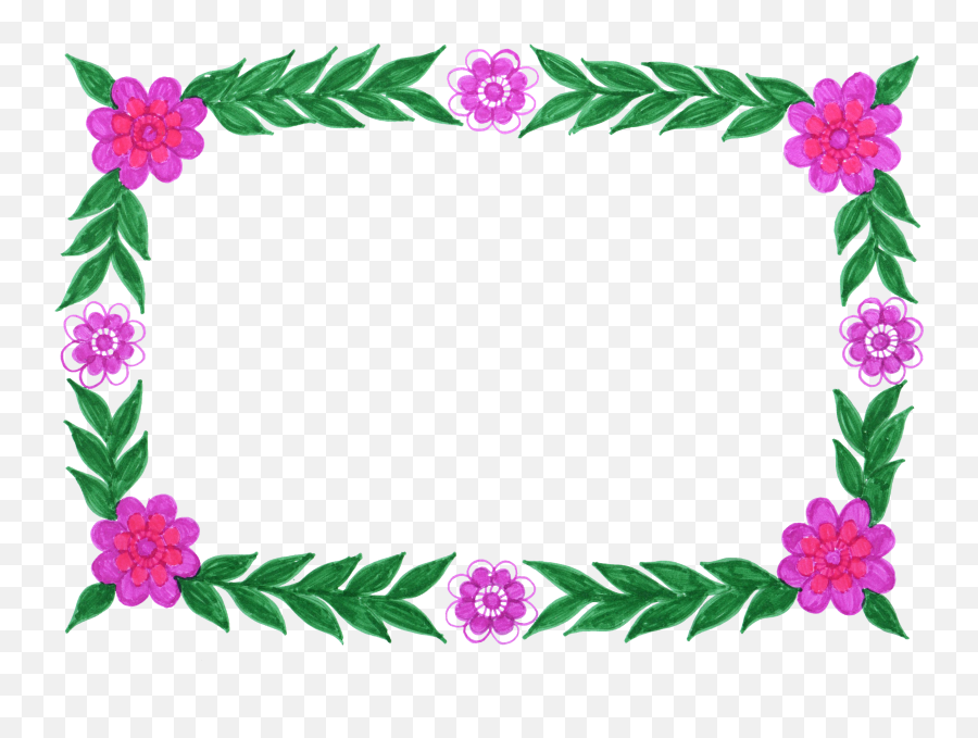 Flower Picture Frames Floral Design Clip Art - Floral Frame Portable Network Graphics Emoji,Emoji Picture Frames
