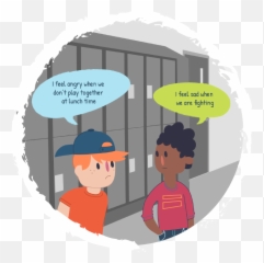 Two Friends Talking About Their Feelings - Clipart Art Emoji
