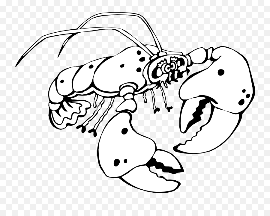 Lobster Clipart Of A Black And White Crayfish Veran - Crayfish Clipart Black And White Emoji,Lobster Emoji
