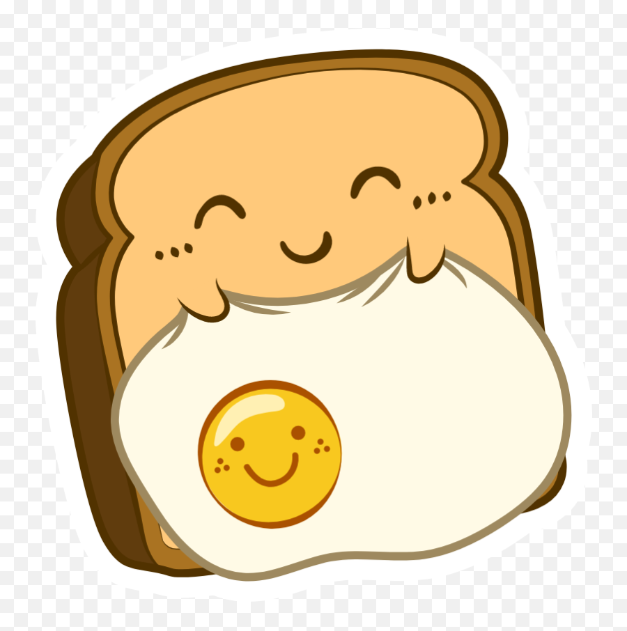 Kawaii Sleeping Toast With Egg Sticker - Sticker Mania Kawaii Toast Emoji,Squid Emoticon