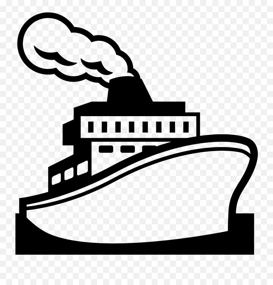 Emojione Bw 1f6a2 - Black And White Ship Emoji,Ship Emoji