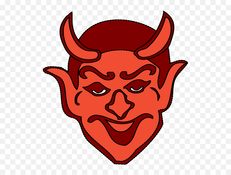 Red Devil Head Vector Clip Art - Clip Art Emoji,Devil Emoticon