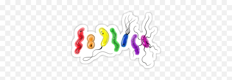 Pride Rainbow Bacteria Sticker - Bacteria Sticker Emoji,Dive Flag Emoji