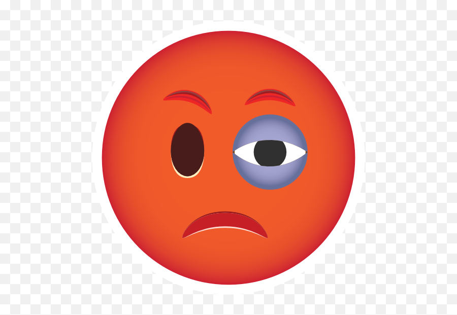 Pissed Off Phone Emoji With Black Eye Sticker - Circle,Eye Emoji
