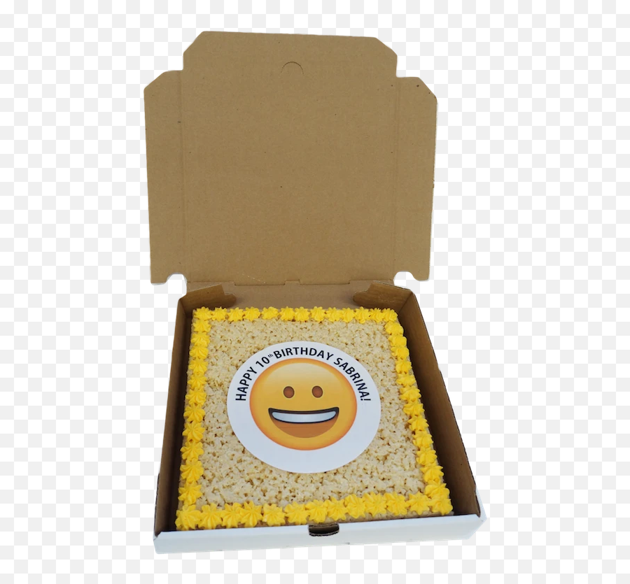 Rice Krispy Emoji Birthday Cake - Smiley,Emoji Party Favors