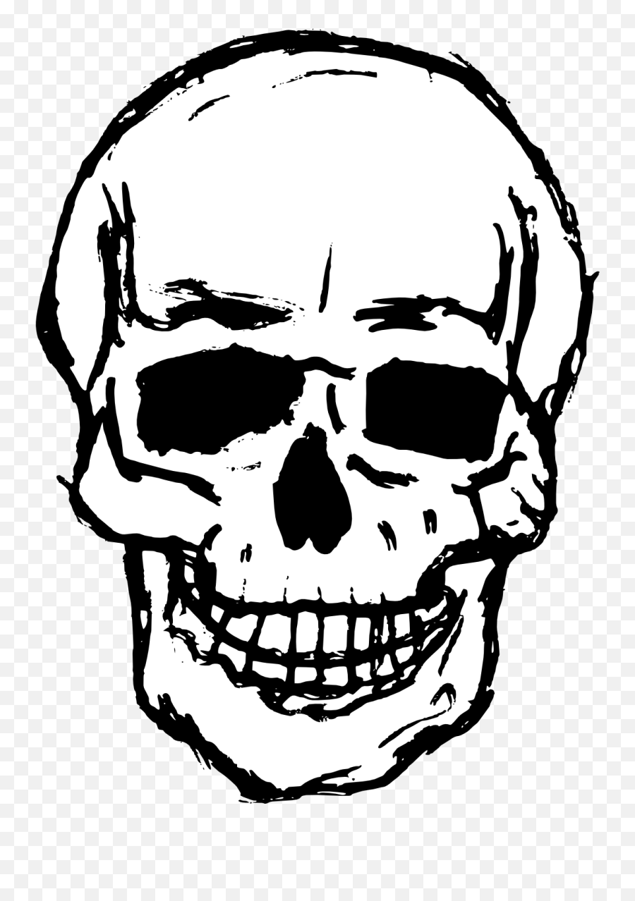 Skeleton Head Clipart Png - Skull Drawing Transparent Background Emoji,Skeleton Emoji