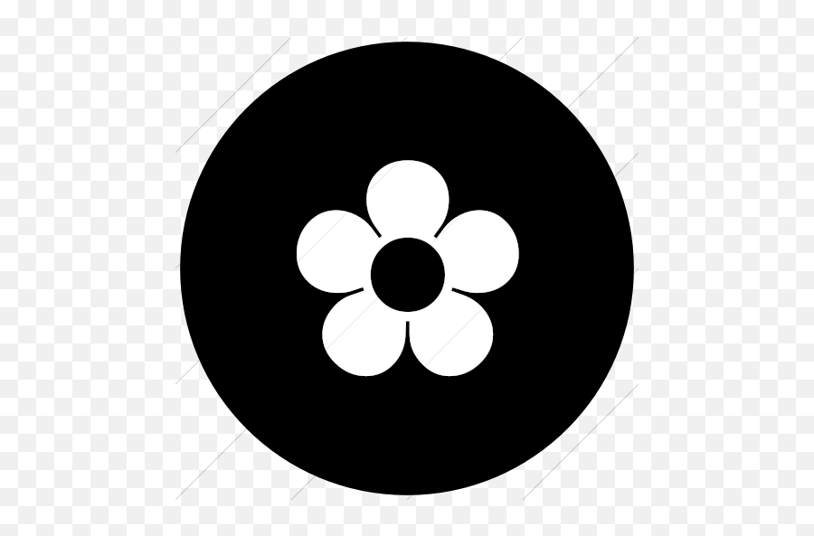 Iconsetc Flat Circle White On Black Classica Traditional - Twitter Logo Black Circle Emoji,Flower Emoticons