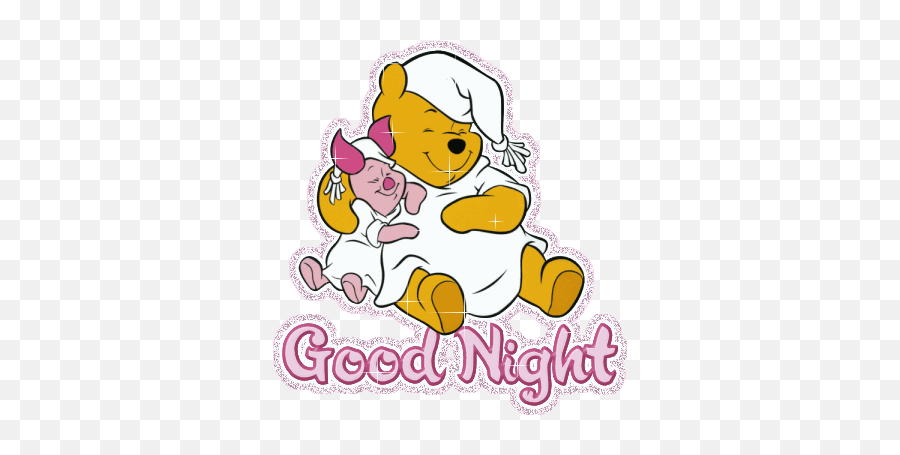 Winnie The Pooh And Piglet Good Night Greetings Good - Winnie The Pooh Good Night Gif Emoji,Piglet Emoticon
