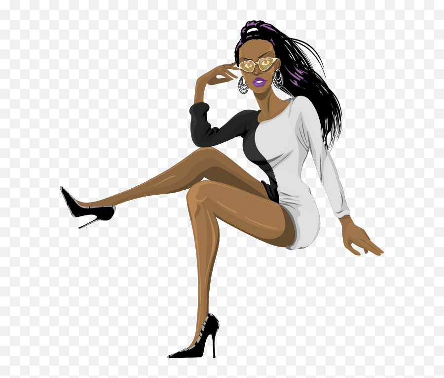 Beautiful Black Woman Clipart Free Svg - Black Woman Fashion Silhouette Emoji,Black Girl Emoji