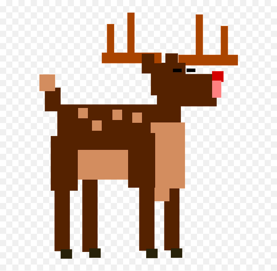 Pixel Reindeer Clipart Free Download Transparent Png - Deer Emoji,Reindeer Emoji