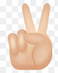 Victory Hand Light Skin Tone Icon - Sign Language Emoji