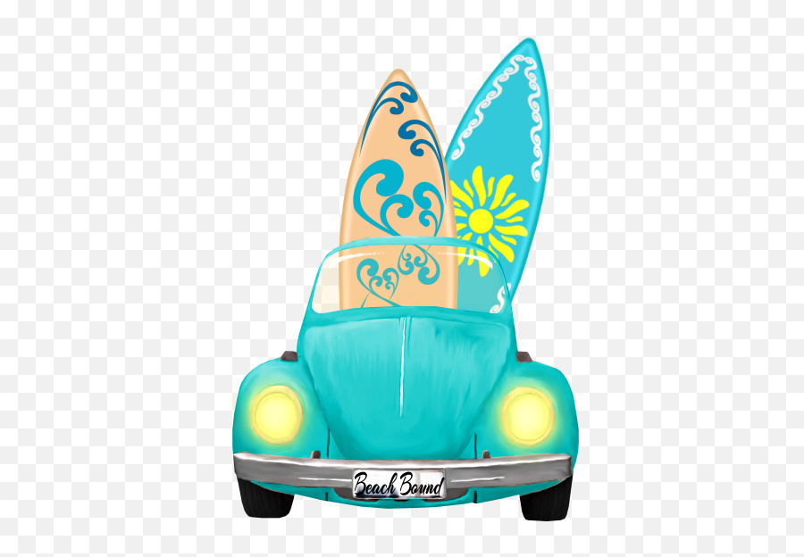 Blue Vw Bug With Surf Boards Png Official Psds - Fusca Com Prancha De Surf Desenho Emoji,Vw Emoji