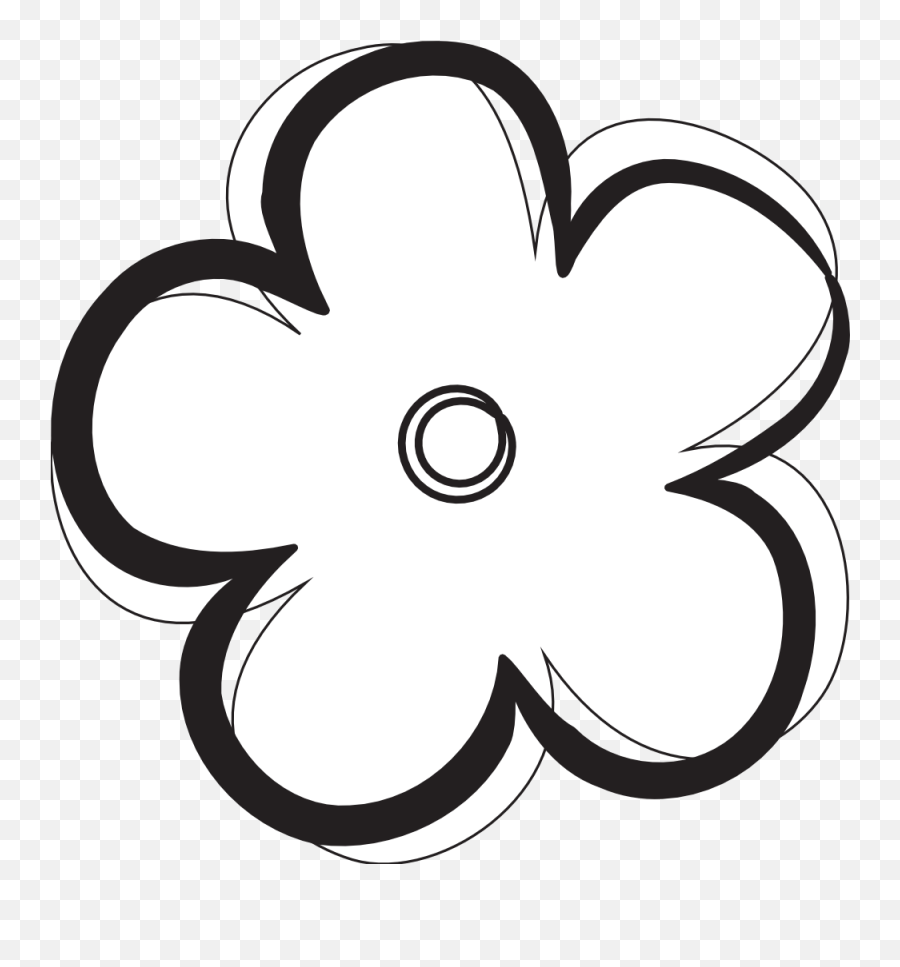 Free Flower Black And White Download Free Clip Art Free - Flower Black And White Clip Art Emoji,White Flower Emoji