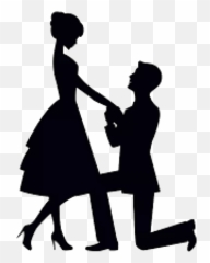 Couple Silhouette Black Love Romantic - Engagement Png Emoji
