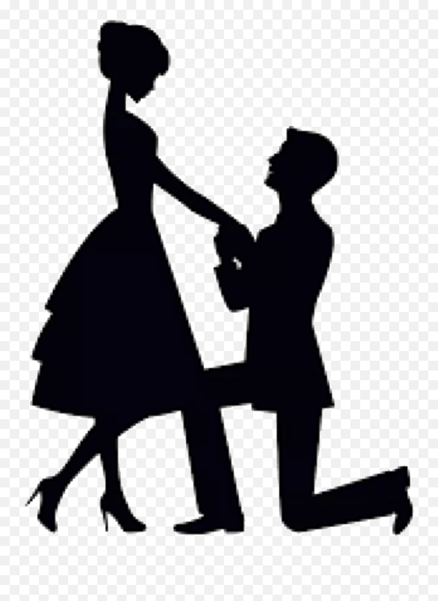 Couple Silhouette Black Love Romantic - Engagement Silhouette Png Emoji,Black Couple Emoji