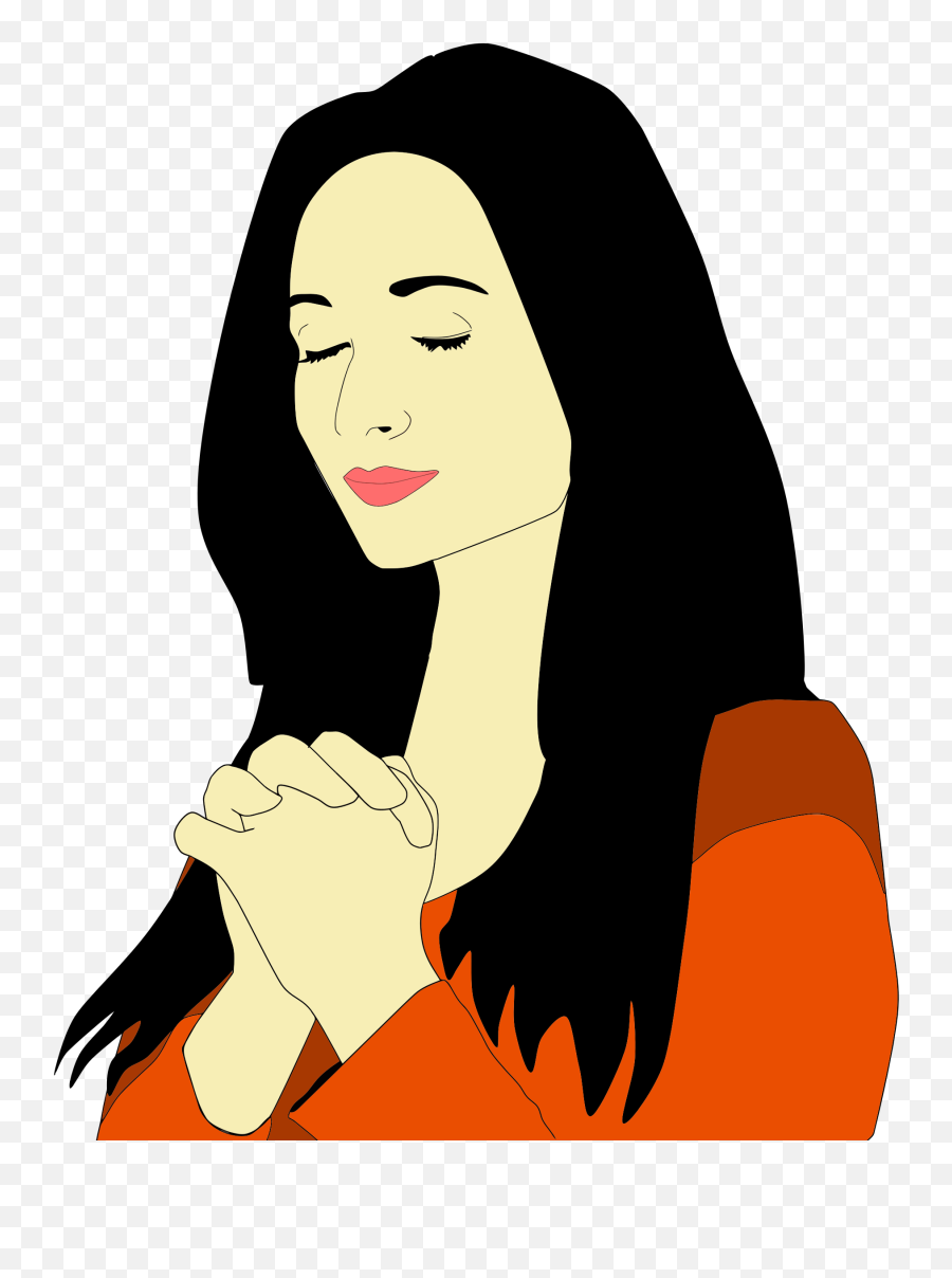 Praying Girl Clipart - Woman Praying Clipart Emoji,Praying Emoji Png