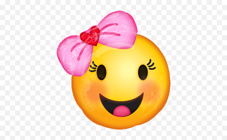 Girl Smiley Face Emoji - Emoji Balloon,Emoji Con